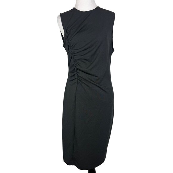 J.Crew 365 Womens Black Sleeveless Ruched Sheath Dress Size 10 Lyocell Blend - Picture 1 of 5